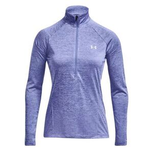Under Armour Loose HeatGear Size Large Blue Heather 1/2 Zip Long Sleeve Top